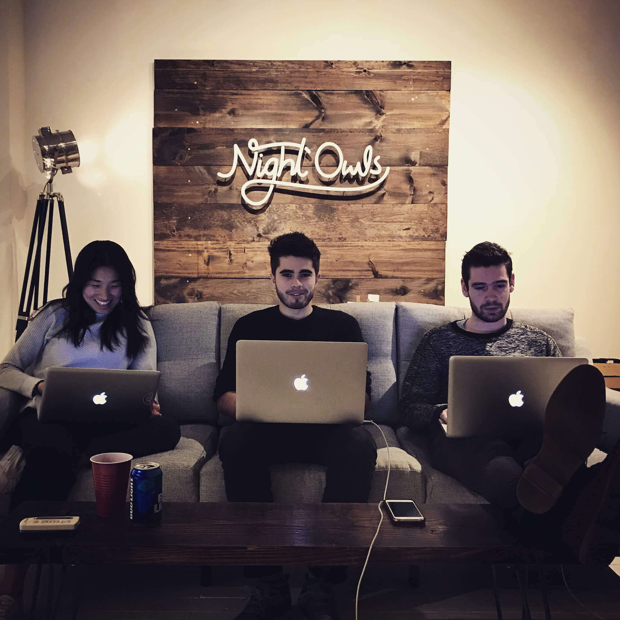 Night Owls Developers on the bench
